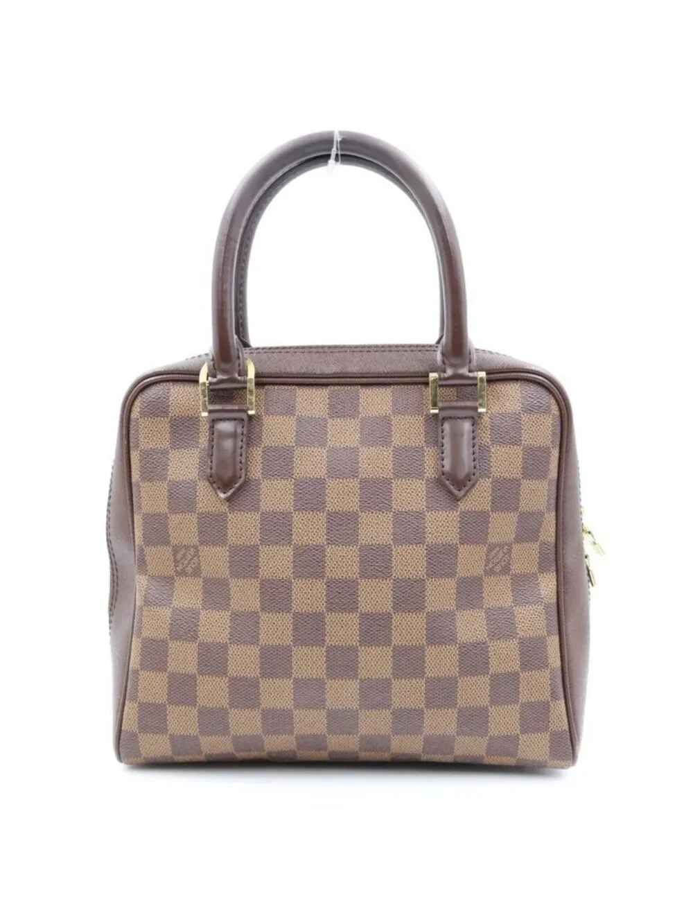 Louis Vuitton Damier Brera Checker All Over Print Leather Handbag Brown